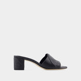 Seal Heeled Sandals - Alexander McQueen - Leather - Black