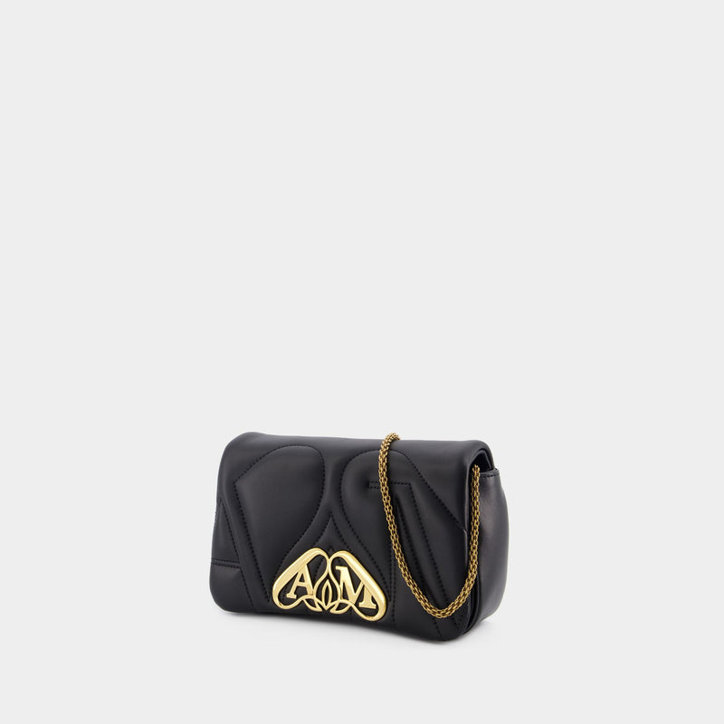 The Mini Seal Crossbody - Alexander McQueen - Metal - Black