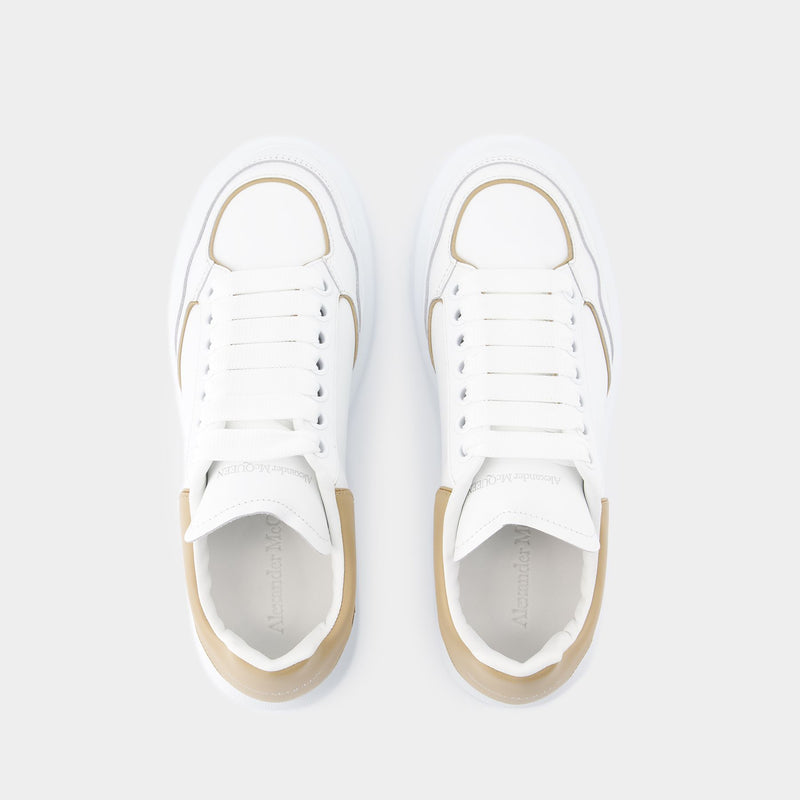 Oversized Sneakers - Alexander McQueen - Leather - White/Camel