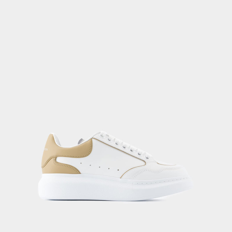 Oversized Sneakers - Alexander McQueen - Leather - White/Camel