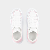 Oversized Hybrid Sneakers - Alexander McQueen - Leather - White/Pink