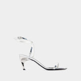 Seal Heeled Sandals - Alexander McQueen - Leather - Silver