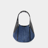 The Skull Hobo Bag - Alexander McQueen - Denim - Blue