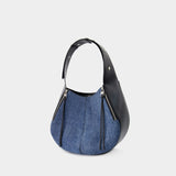 The Skull Hobo Bag - Alexander McQueen - Denim - Blue