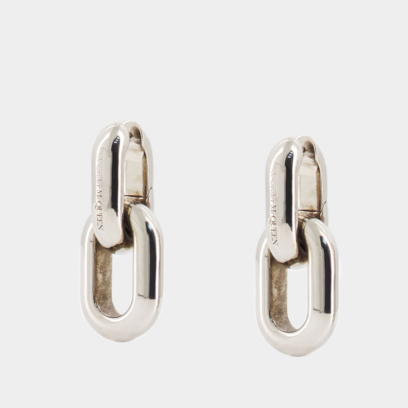 Peak Chain Earrings - Alexander McQueen - Metal - Metallic