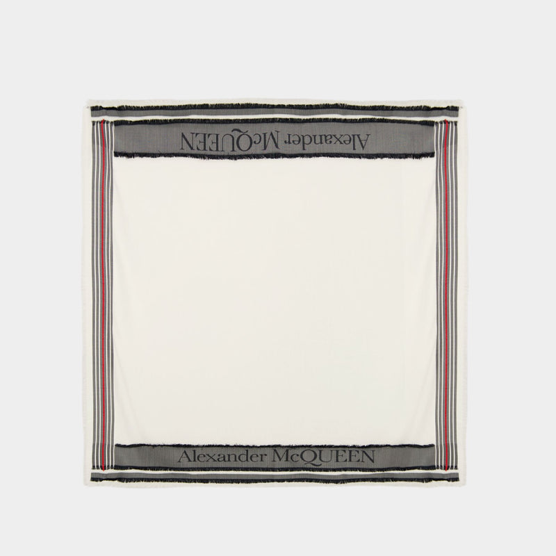 Herringbone Logo Scarf - Alexander McQueen - Wool - Ivory