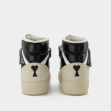 High-Top ADC Sneakers in White and Black Leather