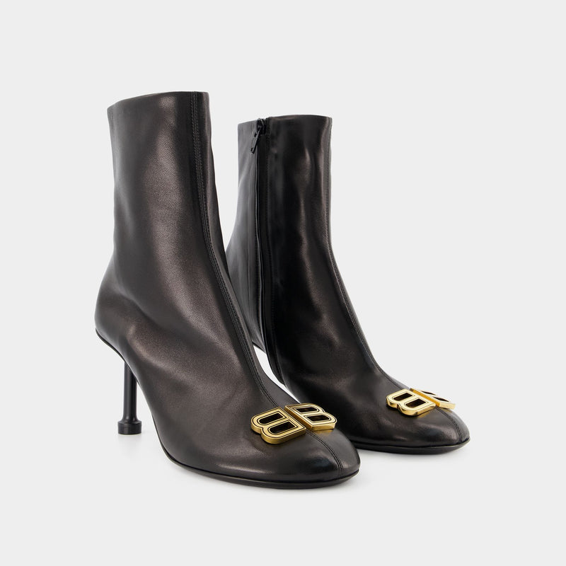 Groupie M80 Ankle Boots - Balenciaga -  Black/Gold - Leather