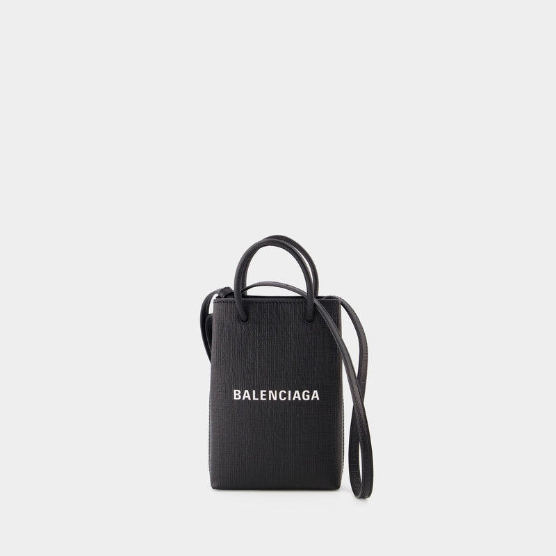 Phone Holder Bag - Balenciaga - Leather - Black