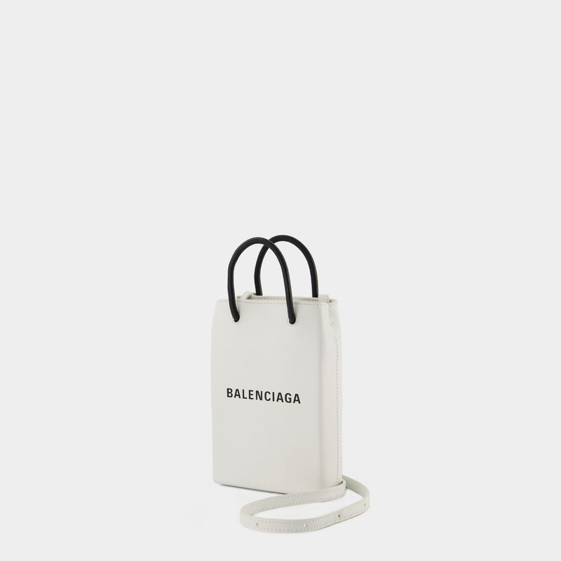 Phone Holder - Balenciaga - Leather - White