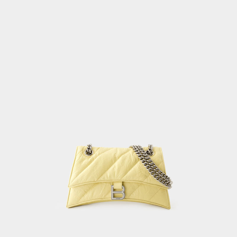 Crush Chain S Crossbody - Balenciaga - Leather - Yellow