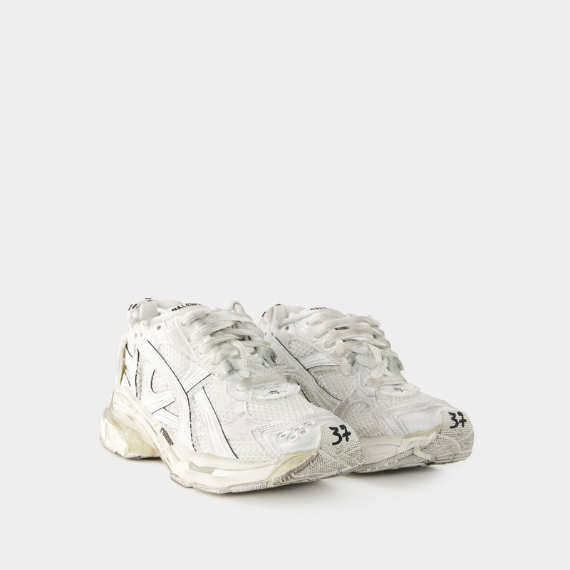 Runner Sneakers - Balenciaga - Mesh - White