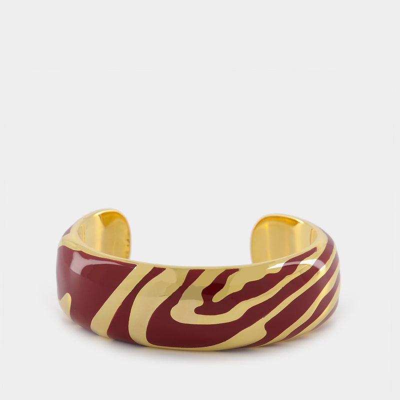 Liwa Cuff in Red Resin/Gold Plated