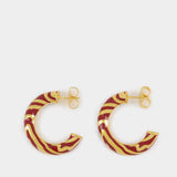 Liwa Earrings in Red Resin/Gold Plated