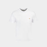 Profile Fox Patch Pocket Tee-Shirt in White Cotton