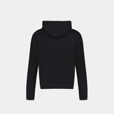 Chillax Fox Patch Classic Hoodie in Black Cotton