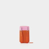 Neck Pouch - Maison Kitsuné - Orange - Leather