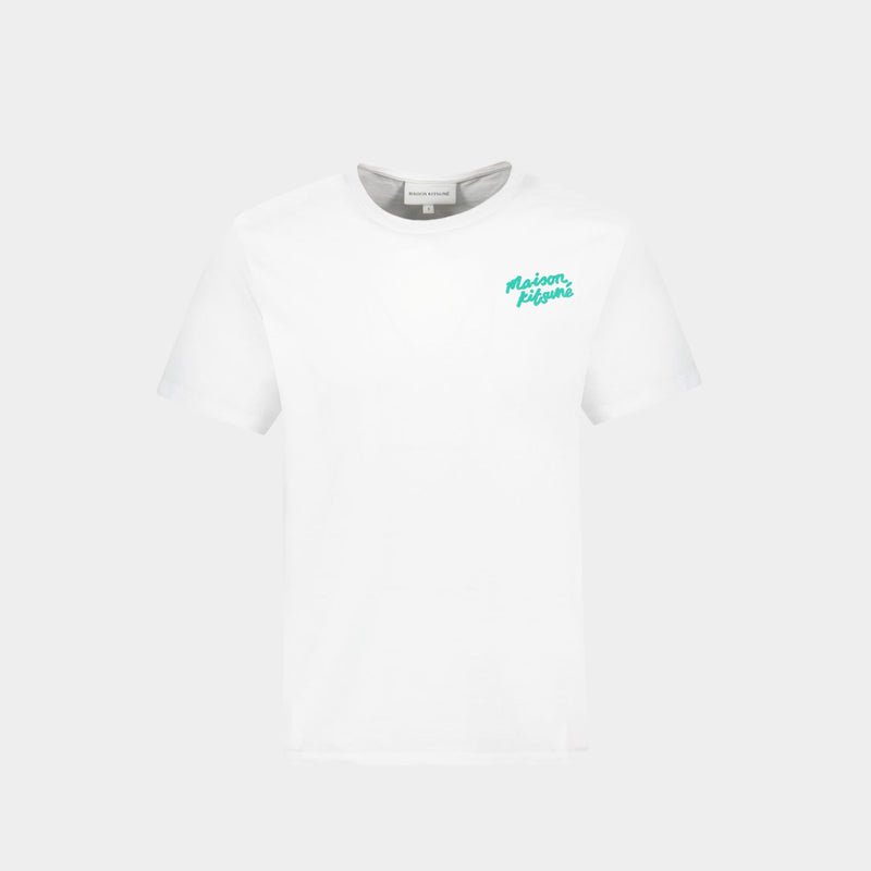 Handwriting Regular T-Shirt - Maison Kitsune - Cotton - White