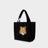 Fox Head Tote Bag - Maison Kitsune - Cotton - Black