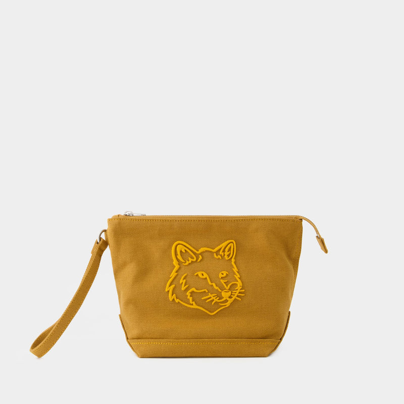 Fox Head Pouch - Maison Kitsune - Canvas - Brown