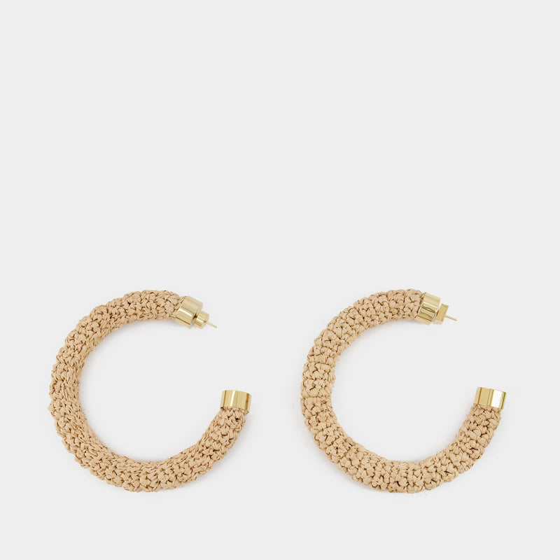 Les Creoles Raphia Earring - Jacquemus -  Beige - Raphia