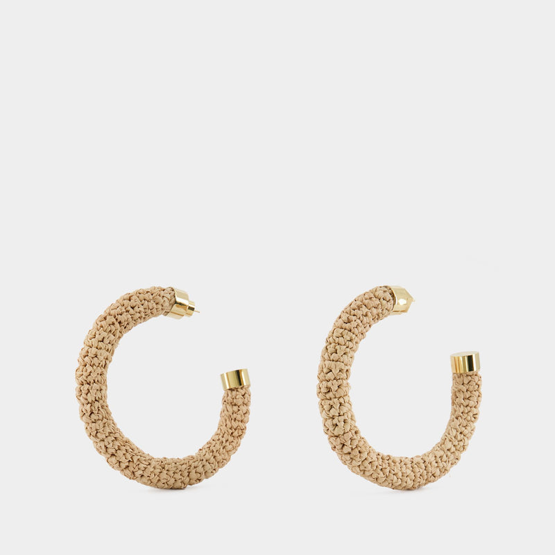 Les Creoles Raphia Earring - Jacquemus -  Beige - Raphia