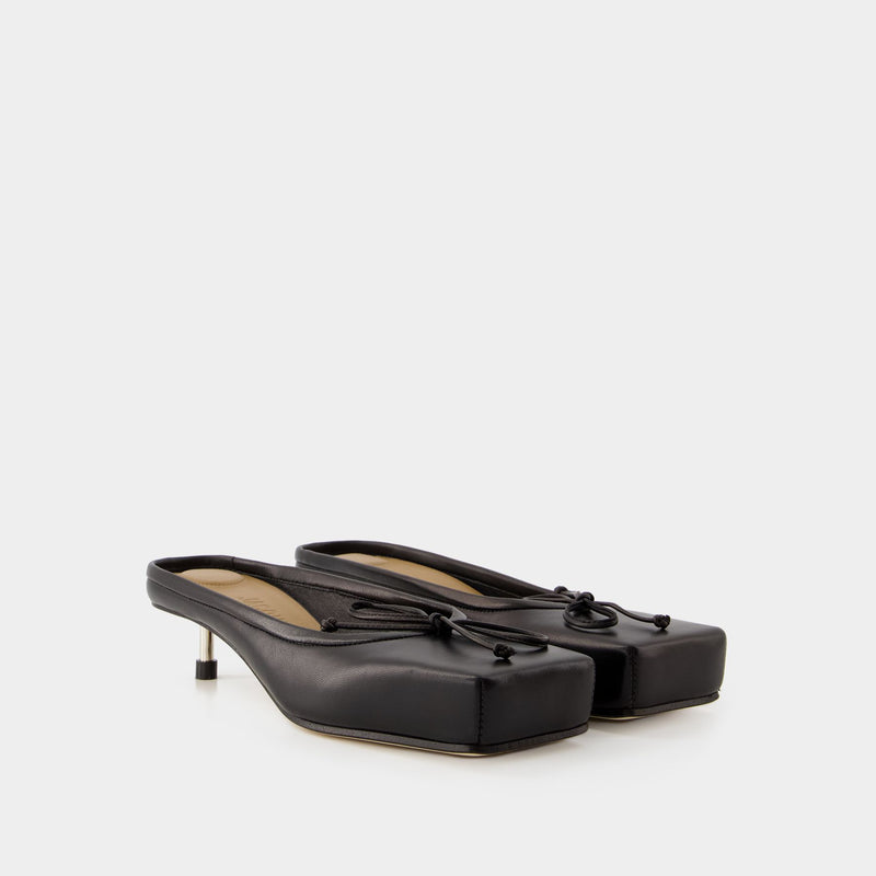 Ballerina Heeled Mules - Jacquemus - Leather - Black