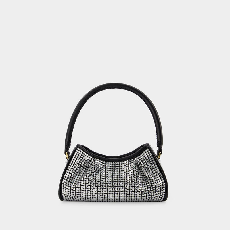 Small Dimple Handbag - Elleme - Silver/Black - Strass