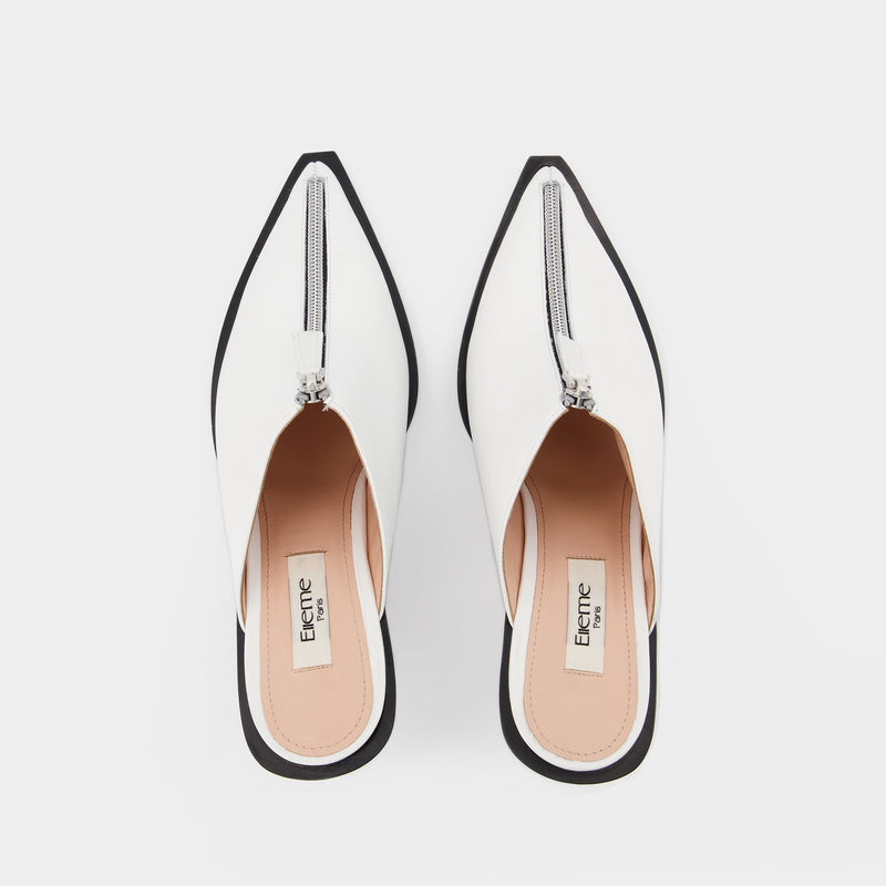 Eclair Zip Mule - Elleme - White - Leather