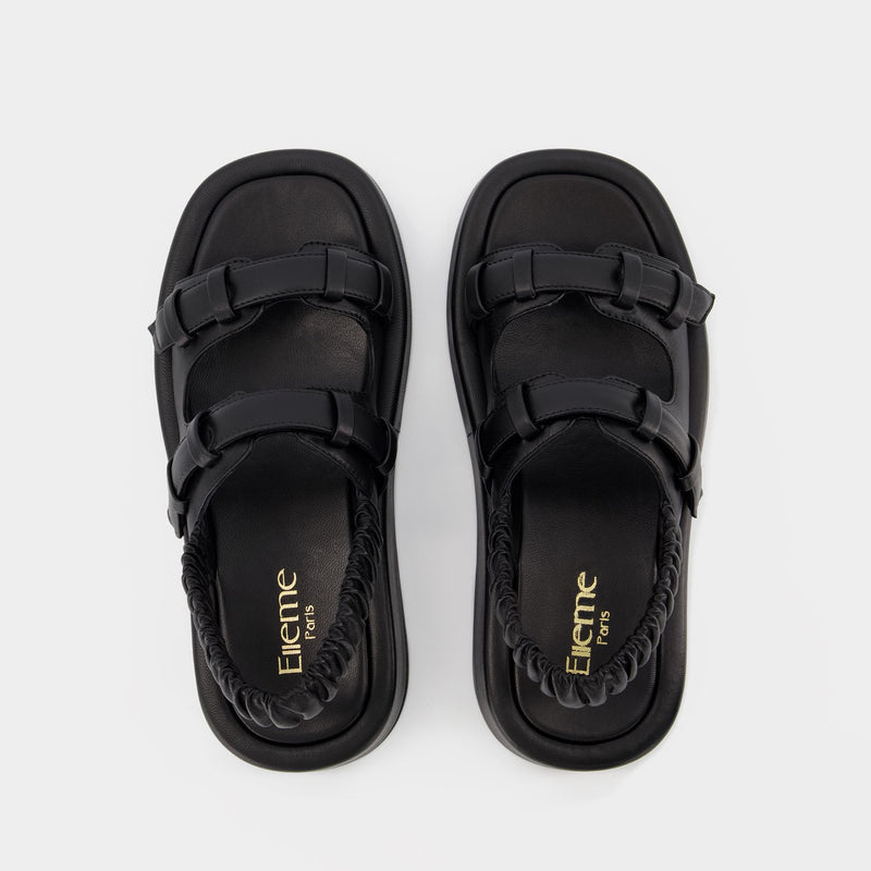 Loop Platform Slides - Elleme - Black - Leather