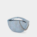 Baby Cush Handbag - By Far - Denim - Leather