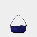 Mini Amira Hobo Bag - By Far - Blue - Leather