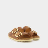 Arizona Big Buckle Fl Mule - Birkenstock - Cognac - Leather