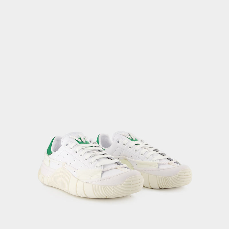 Scuba Stan Craig Green Sneakers in White Leather