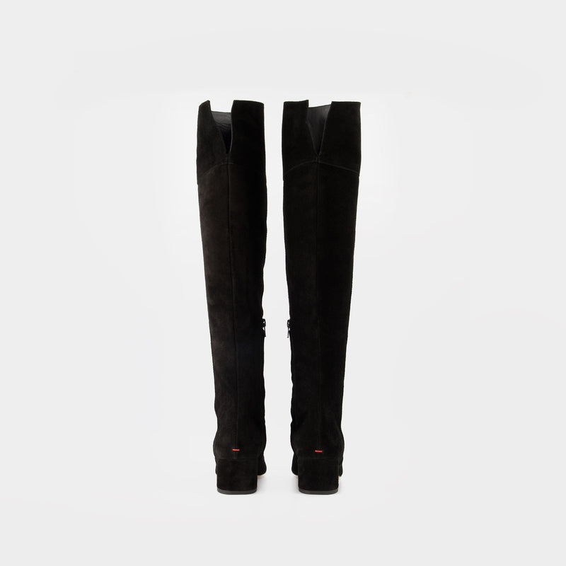 Letizia 45Mm Thin Block Square in leatherToe Over The Knee Boot