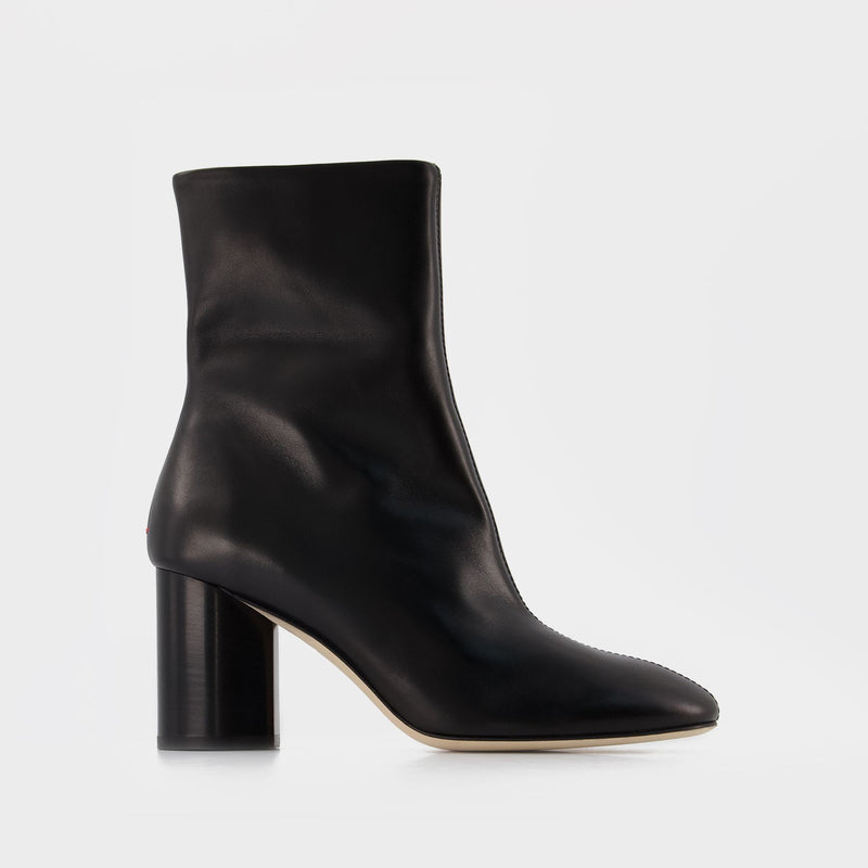 Alena 75Mm Round Toe Ankle in leatherBoot