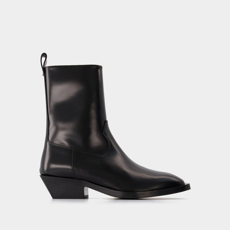 Luis 35Mm Square Toe Block in leatherHeel Ankle Boot