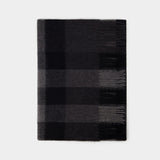 Mega Check Scarf - Burberry - Cashmere - Grey