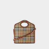 Mini Pocket - Burberry - Canvas - Brown