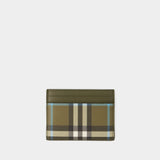 Sandon Card Holder - Burberry - Leather - Olive Green