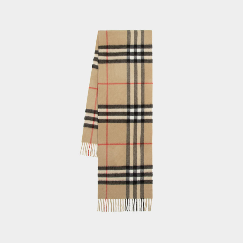 Mu Giant Check Scarf - Burberry - Cashmere - Archive Beige