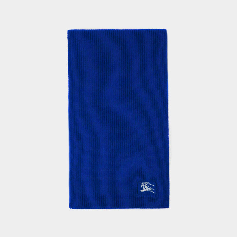 Mu Ribbed Scarf - Burberry - Wool - Blue