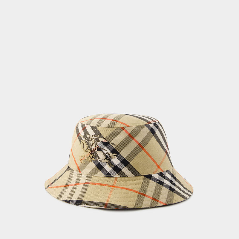 Bias Check Bucket Hat - Burberry - Synthetic - Beige