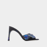 Holographic Logo Mules - Coperni - Blue/Black - Vegan Leather