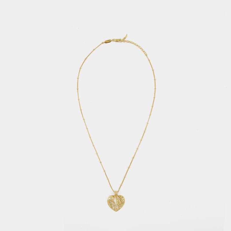 Peace And Love Heart Necklace in Recycled Gold