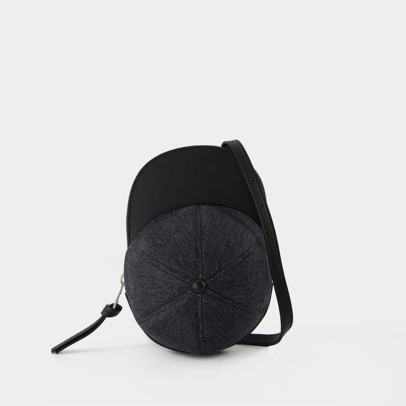 Midi Cap Hobo Bag - J.W. Anderson - Grey Denim - Leather