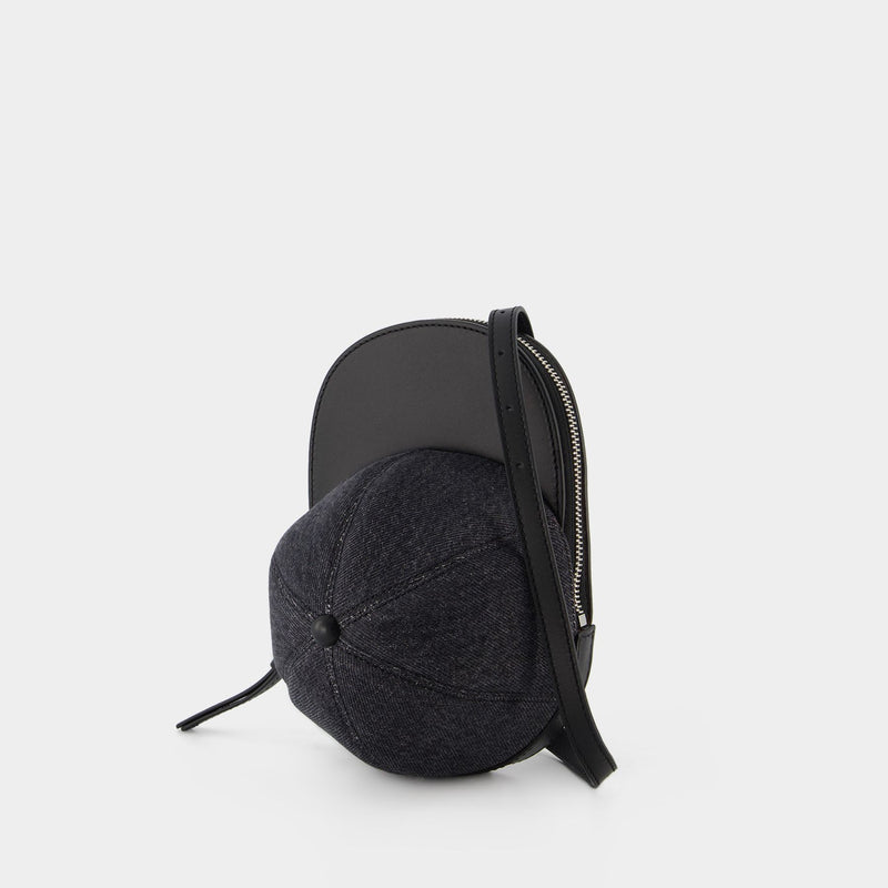 Midi Cap Hobo Bag - J.W. Anderson - Grey Denim - Leather