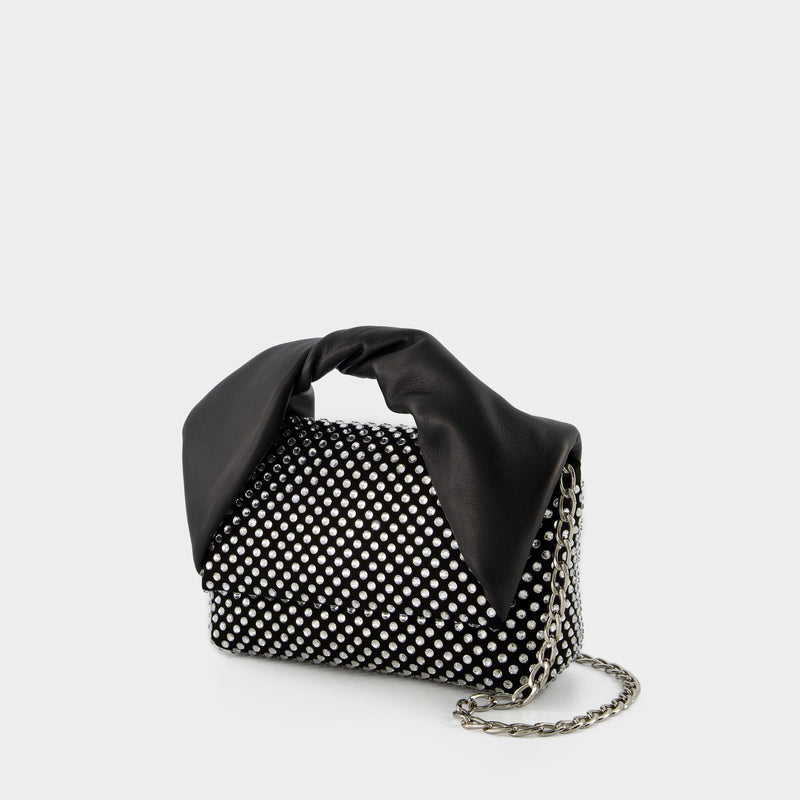 Crystal Midi Twister Hobo Bag - J.W. Anderson -  Black - Leather