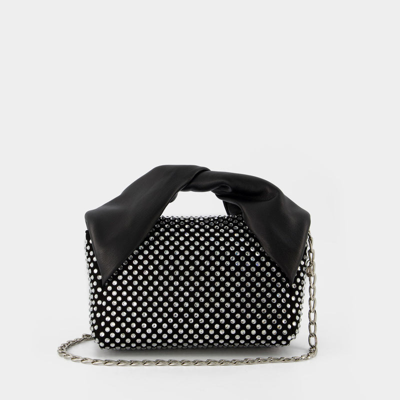 Crystal Midi Twister Hobo Bag - J.W. Anderson -  Black - Leather