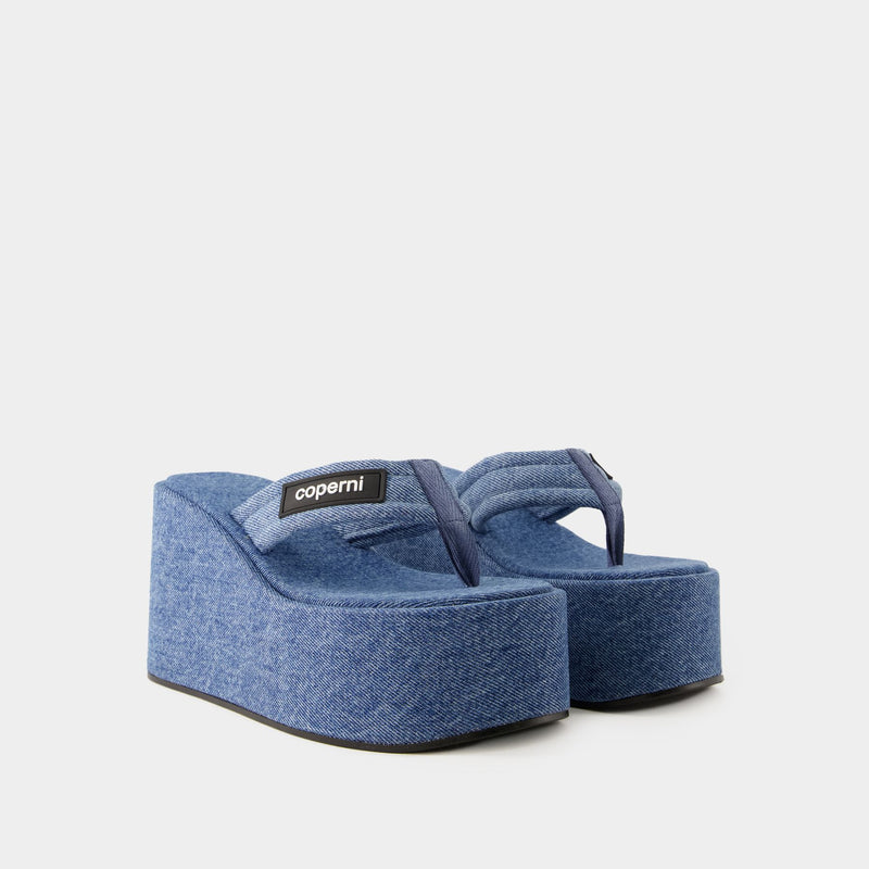 Wedge Sandals - Coperni - Canvas - Washed Blue